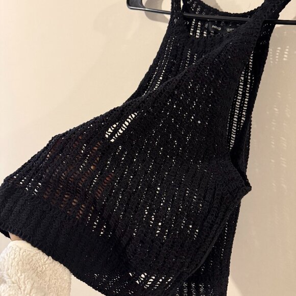 mango black mesh halter neck top - Picture 4 of 5
